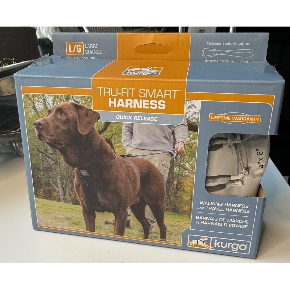 Kurgo Tru-Fit Smart Harness Quick Release Lg‎ Dog 50-80 lbs
